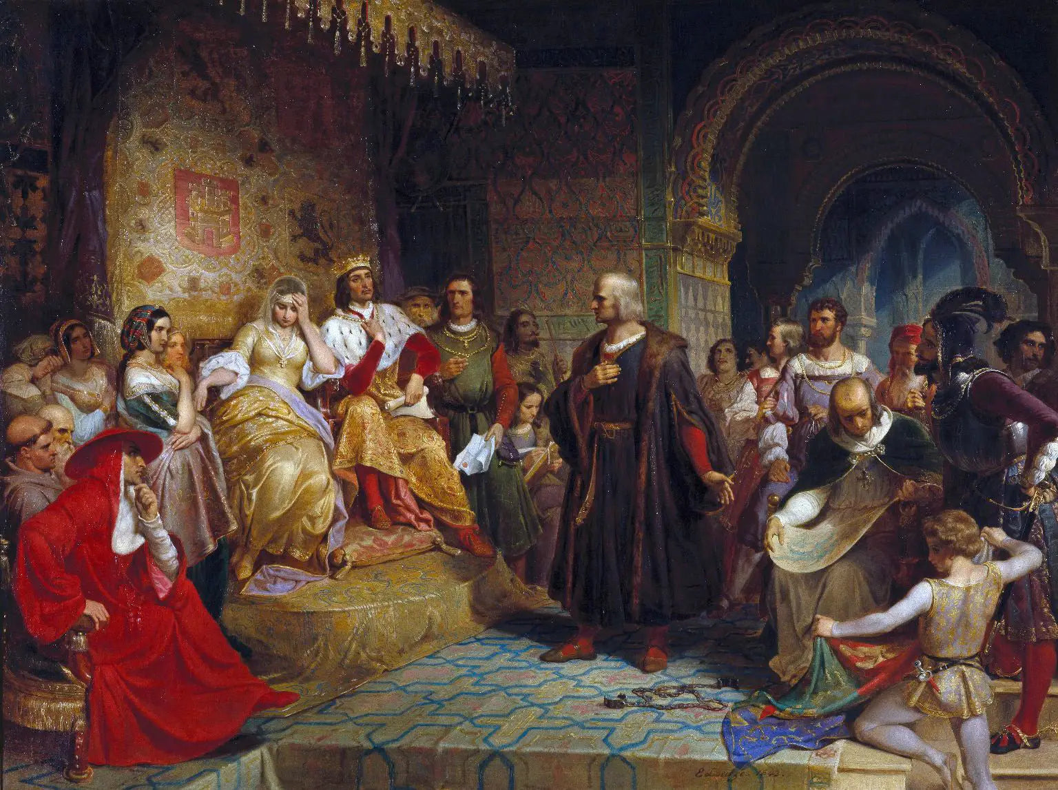 Colomb devant la reine - Emanuel Leutze - Alpha Reproduction