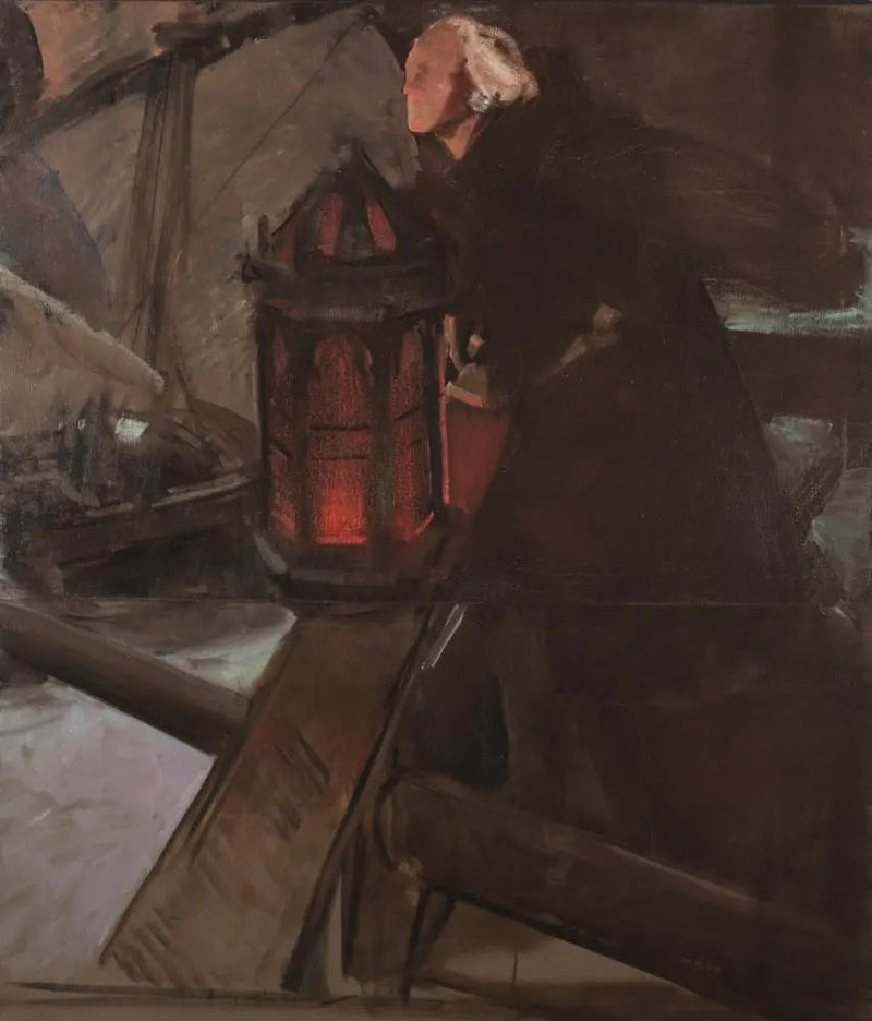 Kolumbus lämnar Palos (Vid lyktan) - Joaquín Sorolla