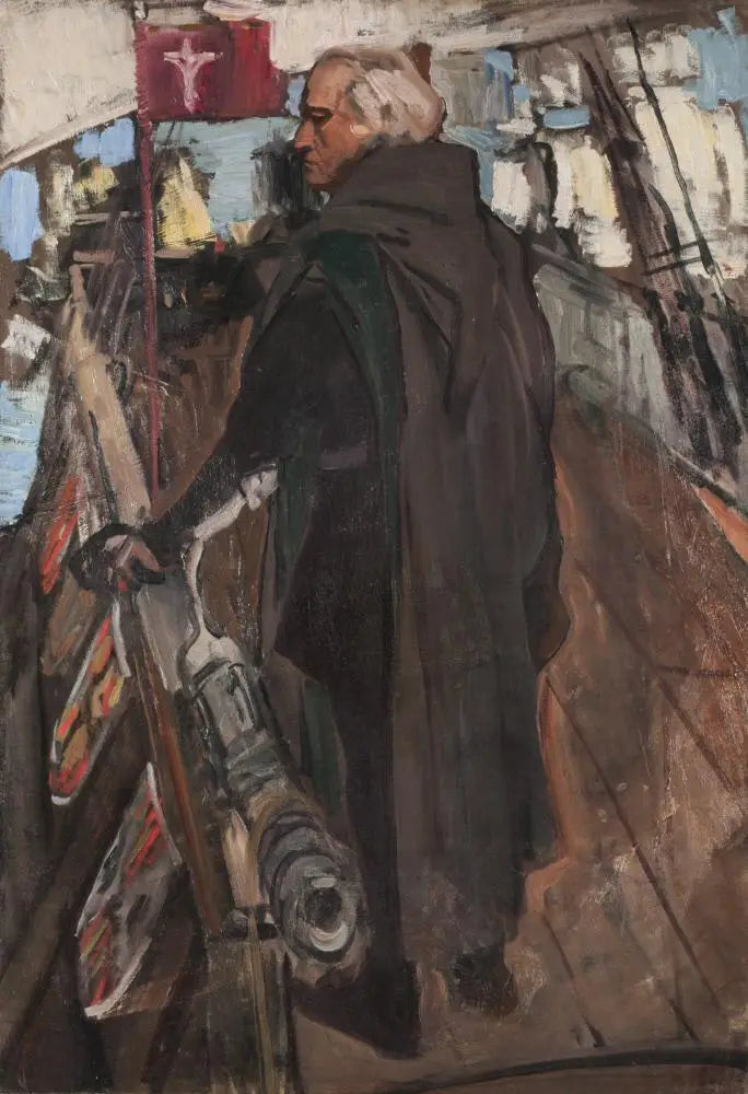 Kolumbus lämnar Palos (bakifrån, med Falconet) - Joaquín Sorolla