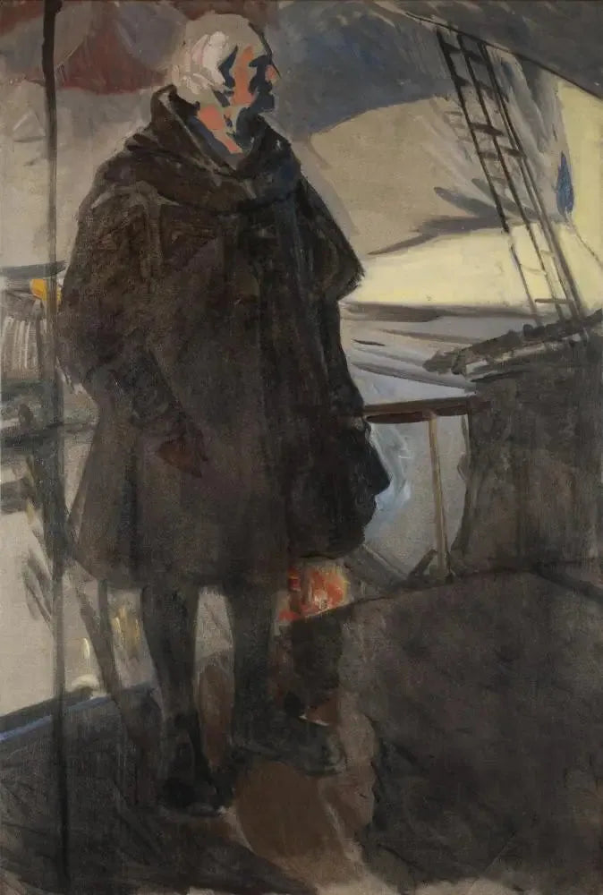 Kolumbus lämnar Palos (profil till höger, ansikte mot aktern) - Joaquín Sorolla
