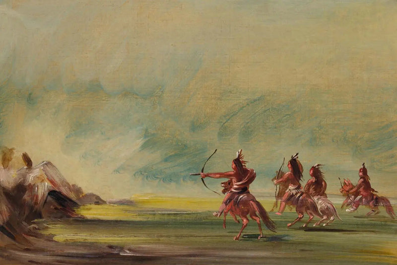 Comanche som ger pilar till Medicine Rock - George Catlin