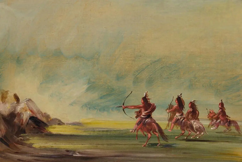 Comanche som ger pilar till Medicine Rock - George Catlin