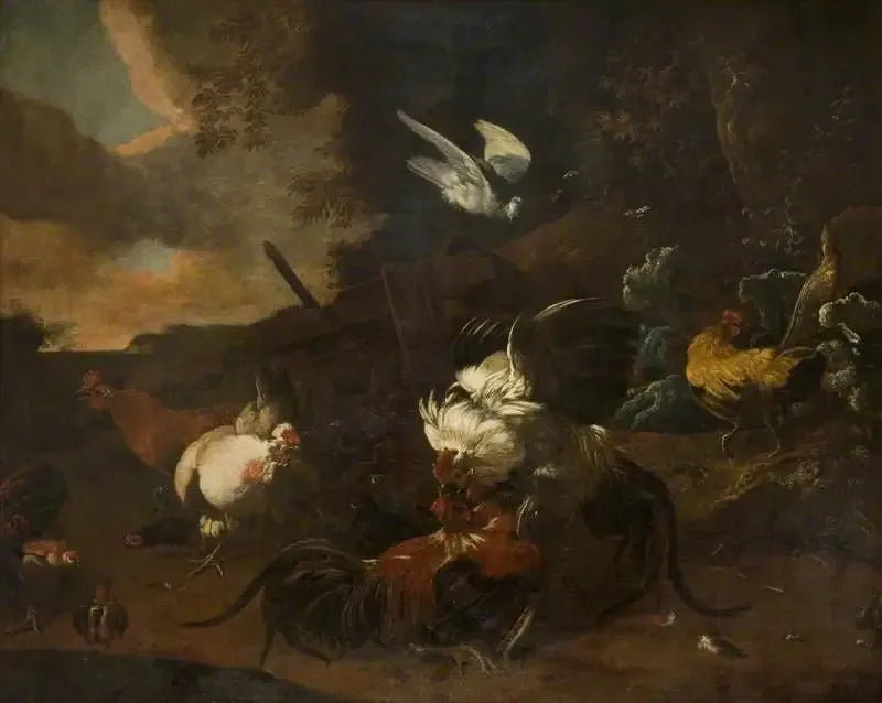 Kamp mellan tuppar (« Krig och Fred ») - Melchior de Hondecoeter