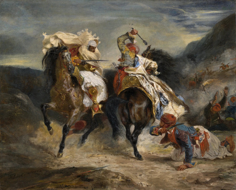 Slaget mellan Giaour och Hassan - Eugène Delacroix