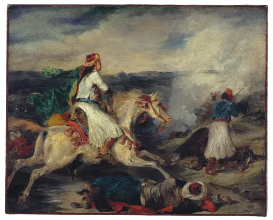 Slaget mellan Giaour och pasha - Eugène Delacroix
