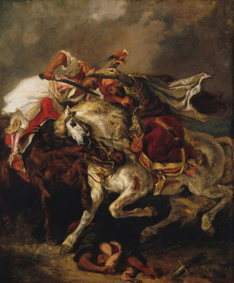 Slaget mellan Giaour och Pacha - Eugène Delacroix