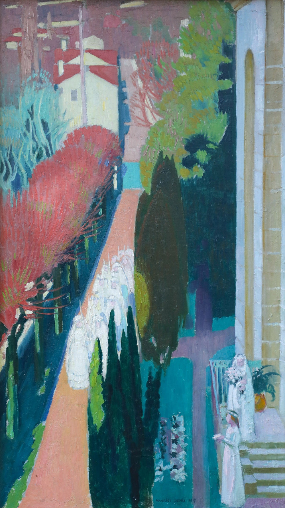 Communiantes sur la terrasse du Prieuré - Maurice Denis image 1 reproduction d’œuvre d’art à l’huile