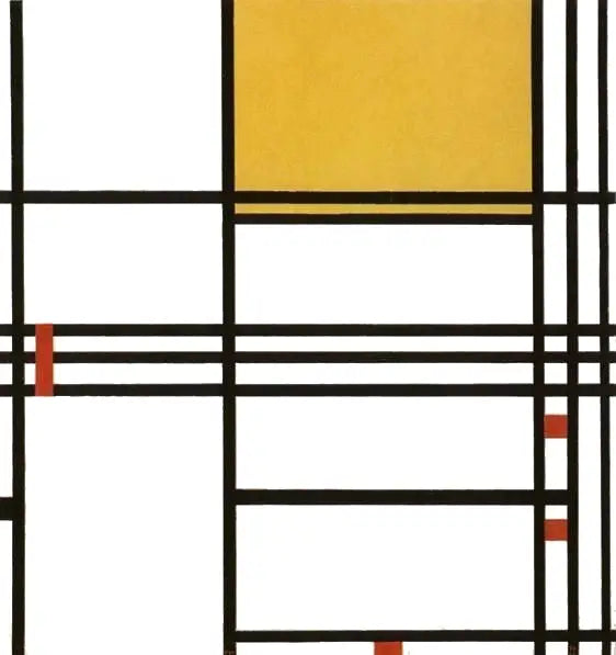 Komposition 9 med svart, vitt, gult och rött - Piet Mondrian