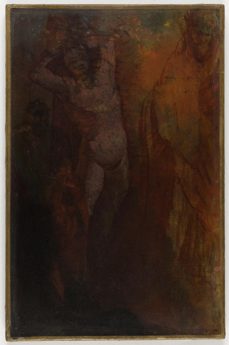 Komposition med tre figurer (Flogging?) - Odilon Redon