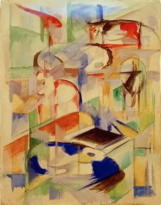 Komposition med djur - Franz Marc