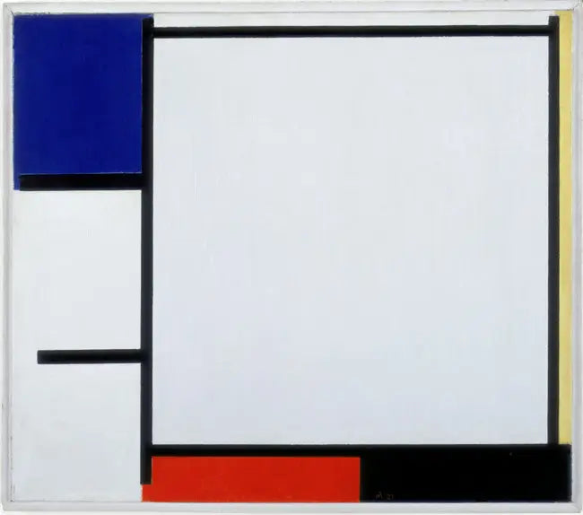 Komposition med blått, gult, rött, svart och grått - Piet Mondrian