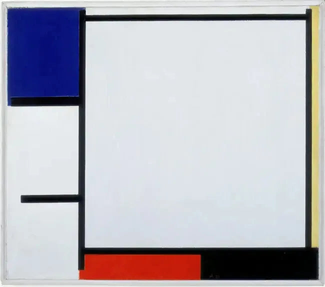 Komposition med blått, gult, rött, svart och grått - Piet Mondrian