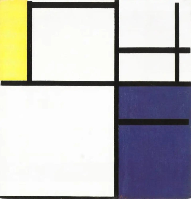 Komposition med gult, blått och blåvitt - Piet Mondrian