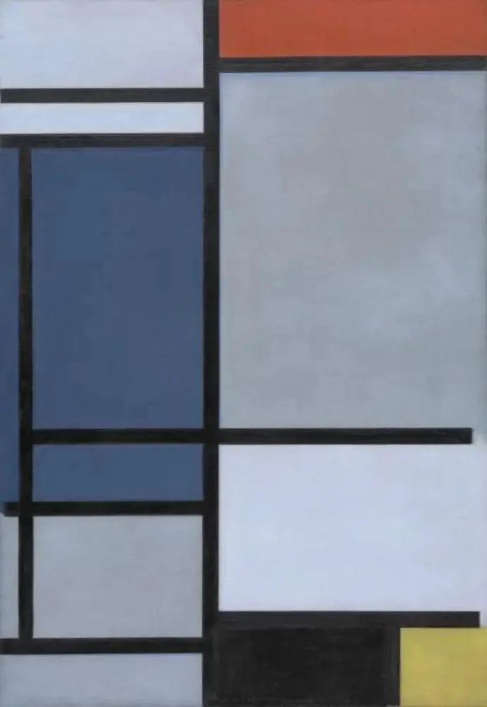 Komposition med röd, blå, svart, gul och grå - Piet Mondrian