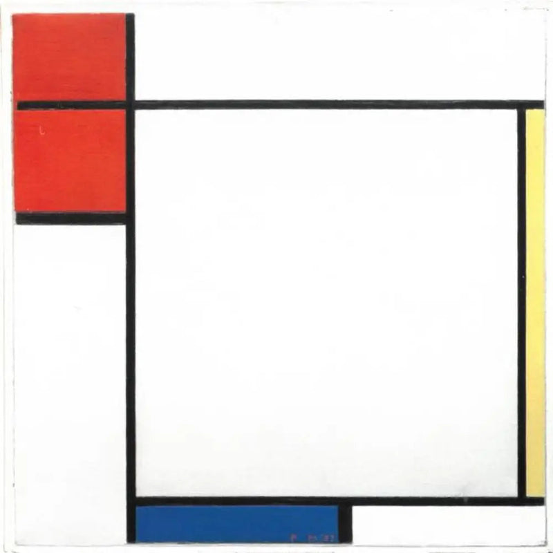 Komposition med röd, gul och blå - Piet Mondrian