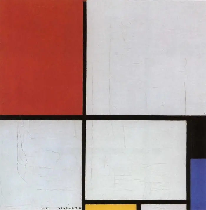 Komposition med röd, svart, blå och gul - Piet Mondrian