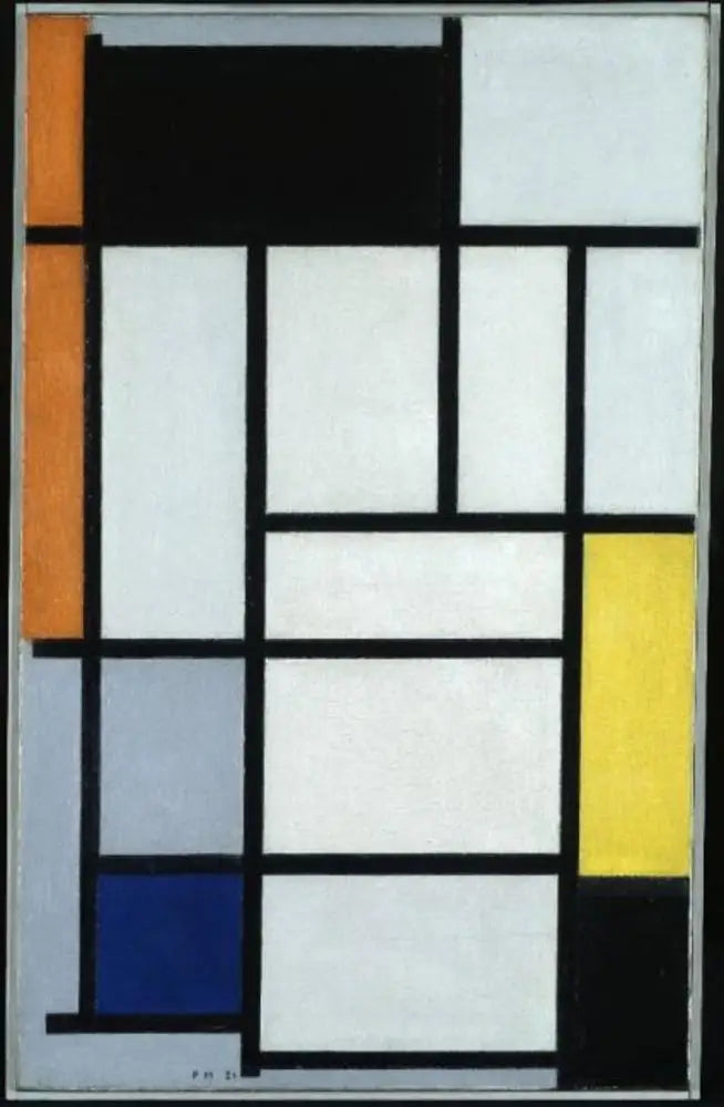 Komposition med röd, svart, gul, blå och grå - Piet Mondrian