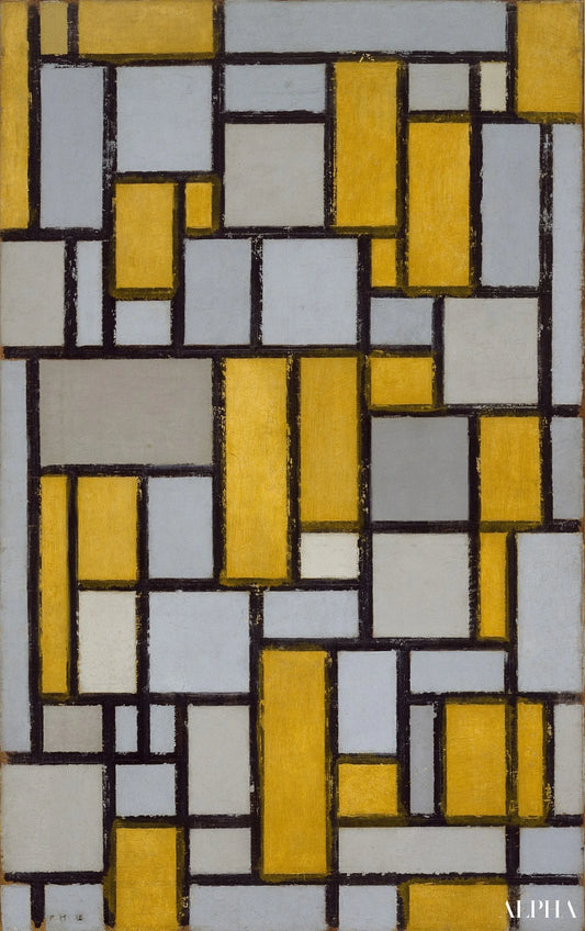 Composition avec la grille - Mondrian - Reproductions de tableaux et peintures haut de gamme