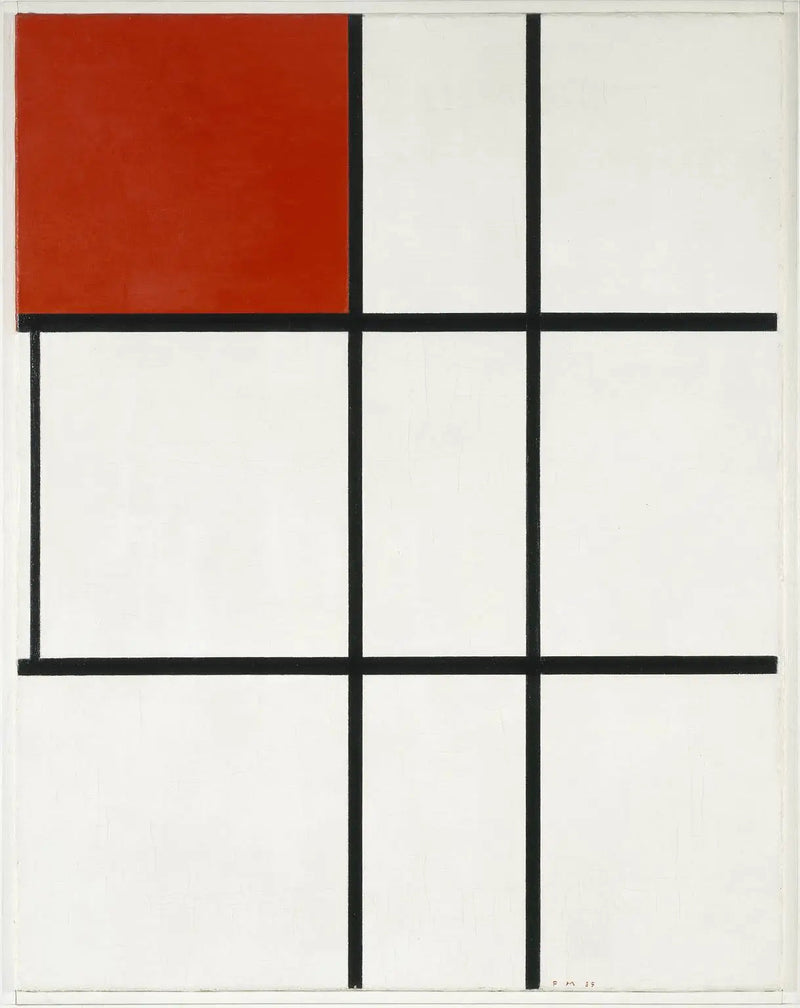 Komposition B (nr II) med röd - Piet Mondrian