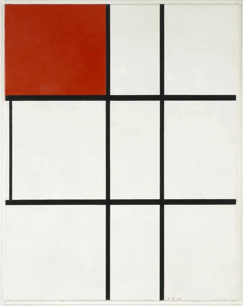 Komposition B (nr II) med röd - Piet Mondrian