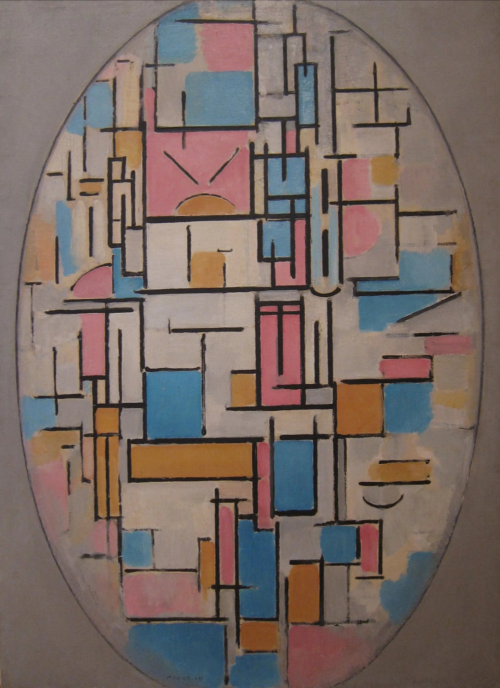 Composition dans un ovale avec des plans de couleur 1 - Piet Mondrian image 1 tableau peint à l’huile sur toile