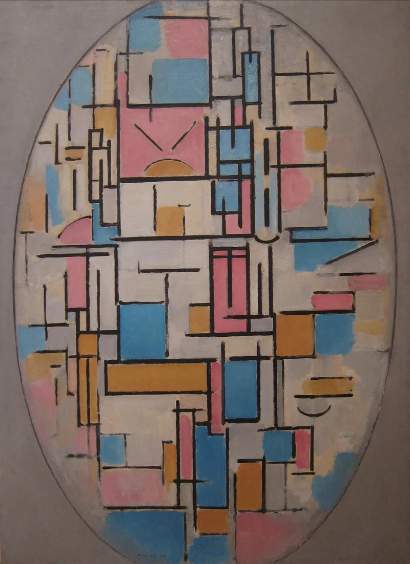 Komposition i en oval med färgplan 1 - Piet Mondrian