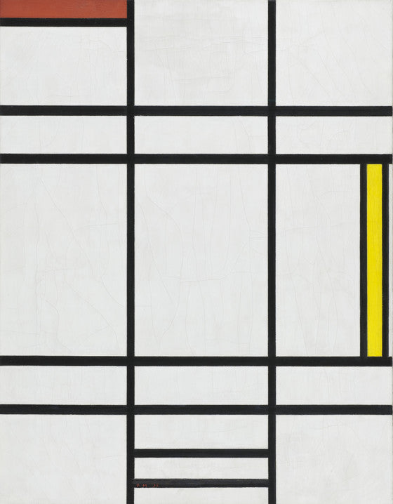 Reproduction du tableau « Composition en blanc, rouge et jaune - Piet Mondrian » par Alpha Reproduction en peinture à l’huile