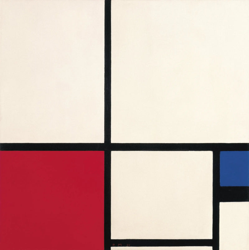 Färgkomposition / Komposition nr I med röd och blå - Piet Mondrian
