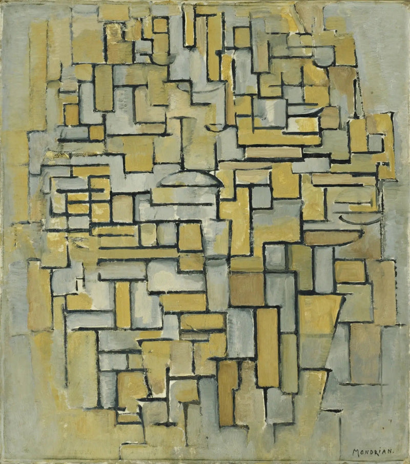 Komposition i brunt och grått - Piet Mondrian