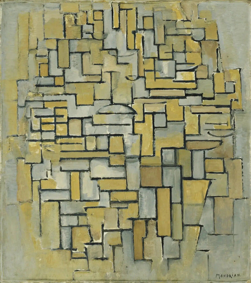 Komposition i brunt och grått - Piet Mondrian