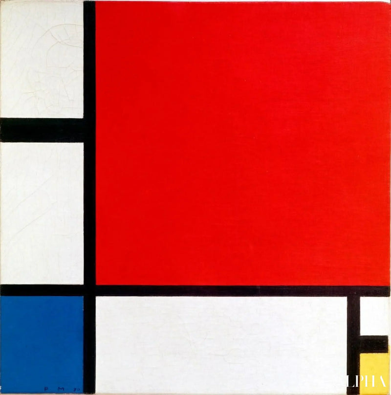 Komposition i rött, blått och gult - Piet Mondrian