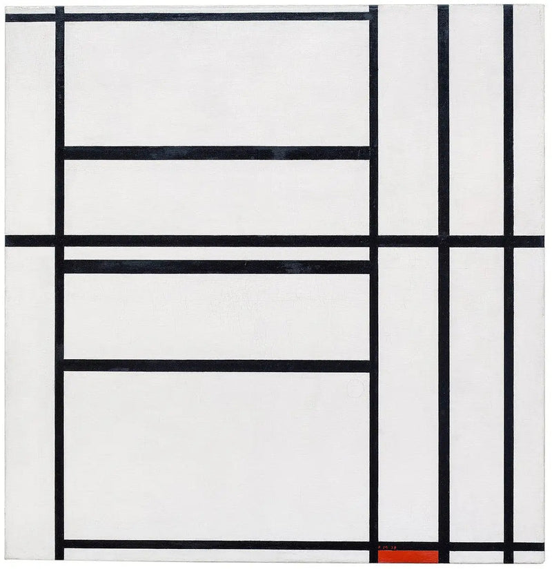 Komposition nr 1 med grått och rött 1938 / Komposition med rött 1939 - Piet Mondrian