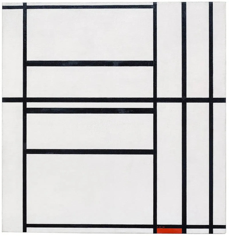 Komposition nr 1 med grått och rött 1938 / Komposition med rött 1939 - Piet Mondrian
