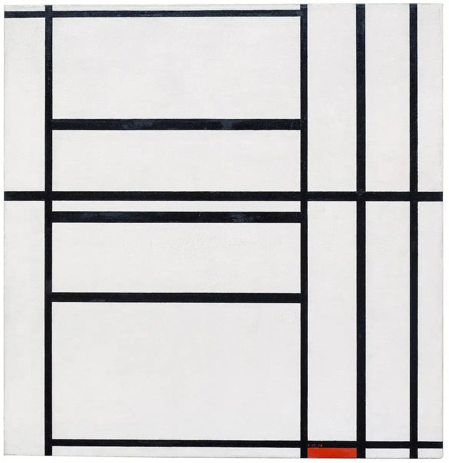 Komposition nr 1 med grått och rött 1938 / Komposition med rött 1939 - Piet Mondrian