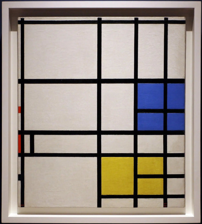 Komposition nr 11, 1940-42--LONDON, med blått, rött och gult - Piet Mondrian