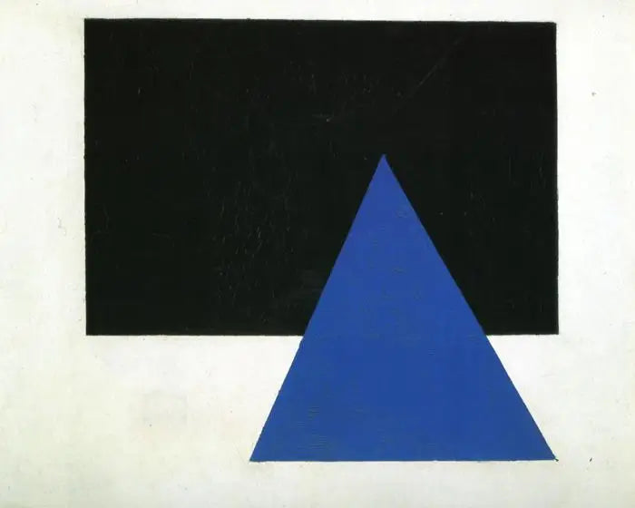 Suprematistisk komposition med blå triangel och svart rektangel - Kazimir Malevich