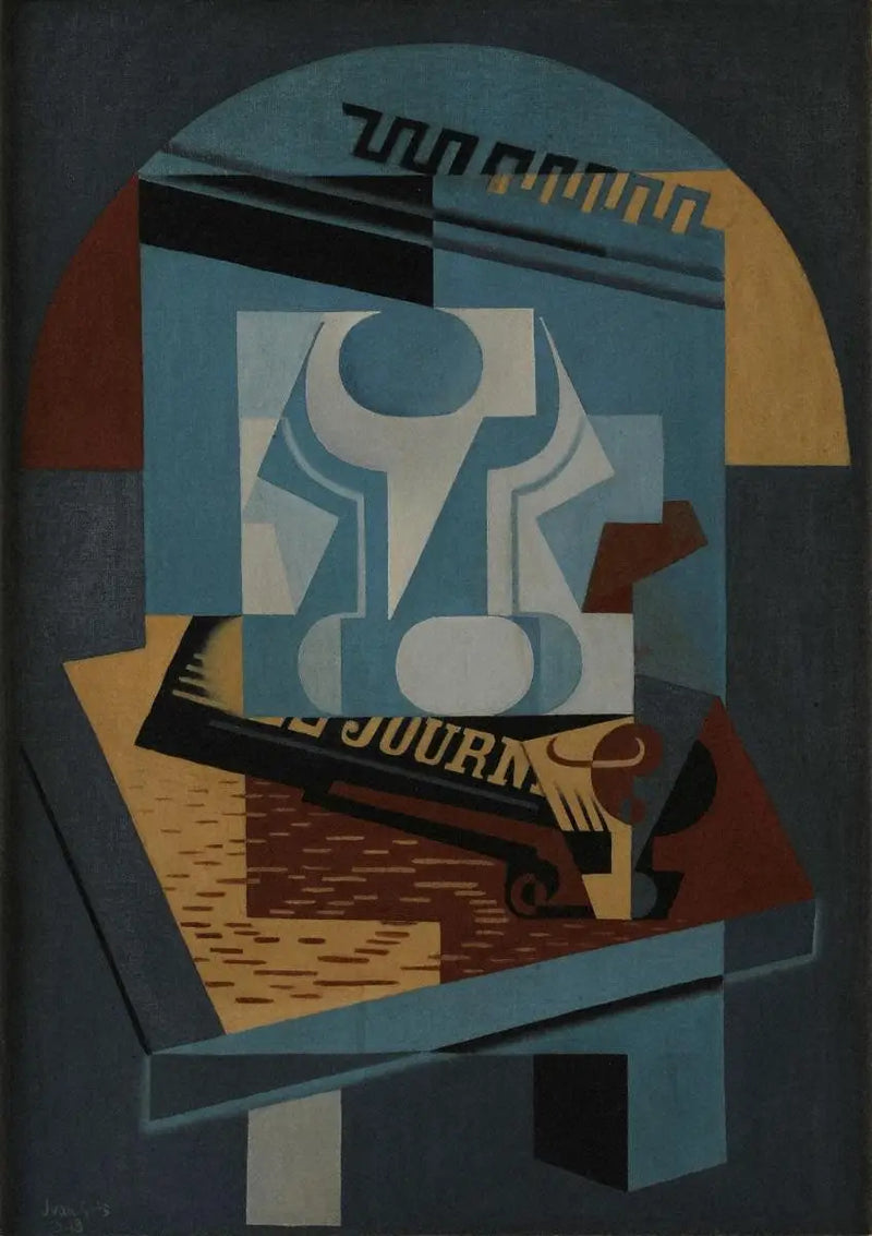 Fruktskål och tidning - Juan Gris