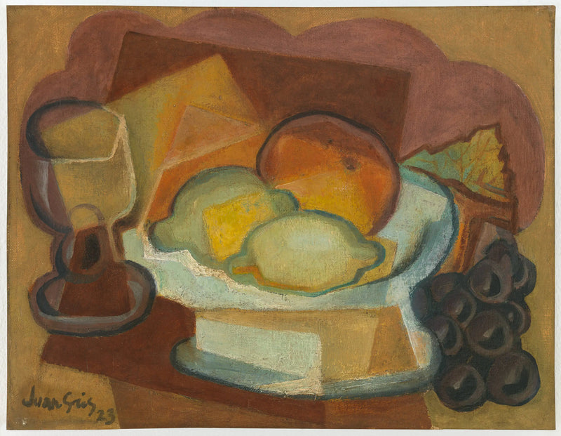 Fruktskål och glas (Still Life med citroner) - Juan Gris