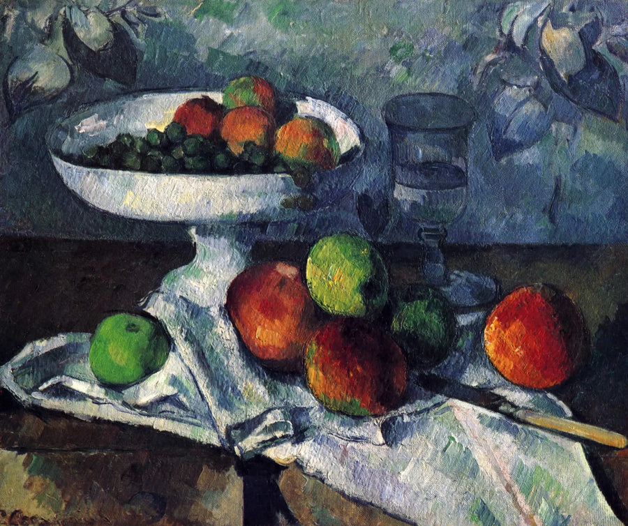 Fruktskål, Glas och Äpplen - Paul Cézanne