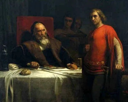 Count Eberhard av Württemberg och hans son - Ary Scheffer