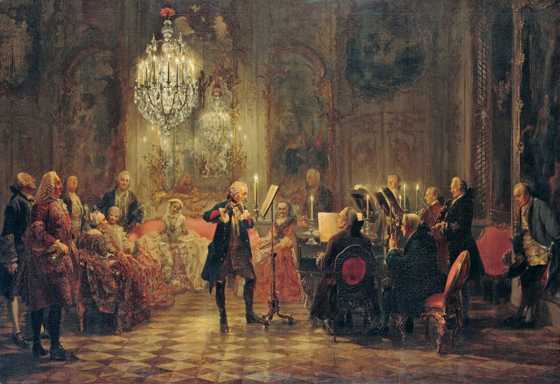 Frédéric den Store's flöjtkonsert i Sanssouci - Adolph von Menzel