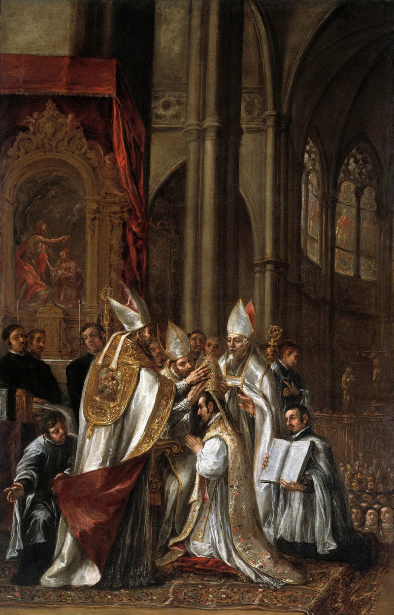 Konsekration av helige Ambrosius som biskop - Juan de Valdés Leal
