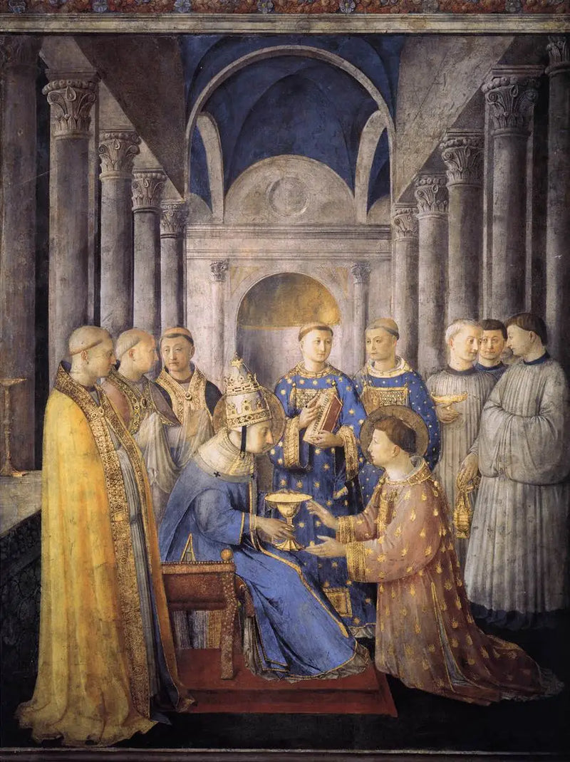 Diakonvigningen av Saint Laurent - Fra Angelico