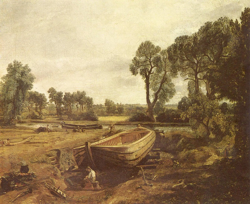 Båtkonstruktion nära Flatford Mill - John Constable