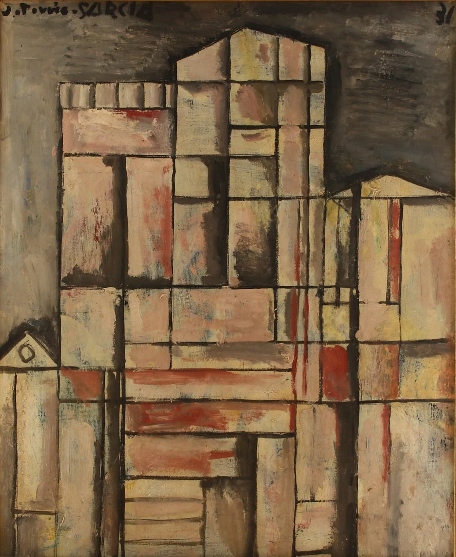 construction de cathédrale - Joaquín Torres García image 1 reproduction d’œuvre d’art à l’huile