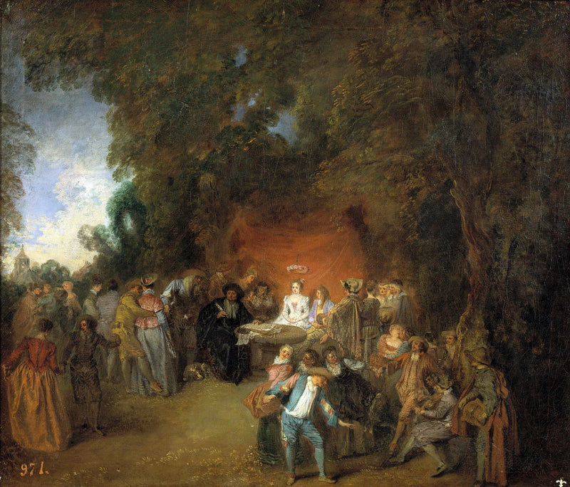 Äktenskapskontrakt och traditionell dans - Antoine Watteau