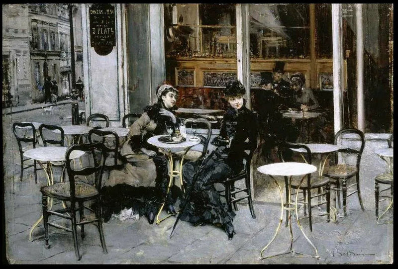 Samtal på kafé - Giovanni Boldini