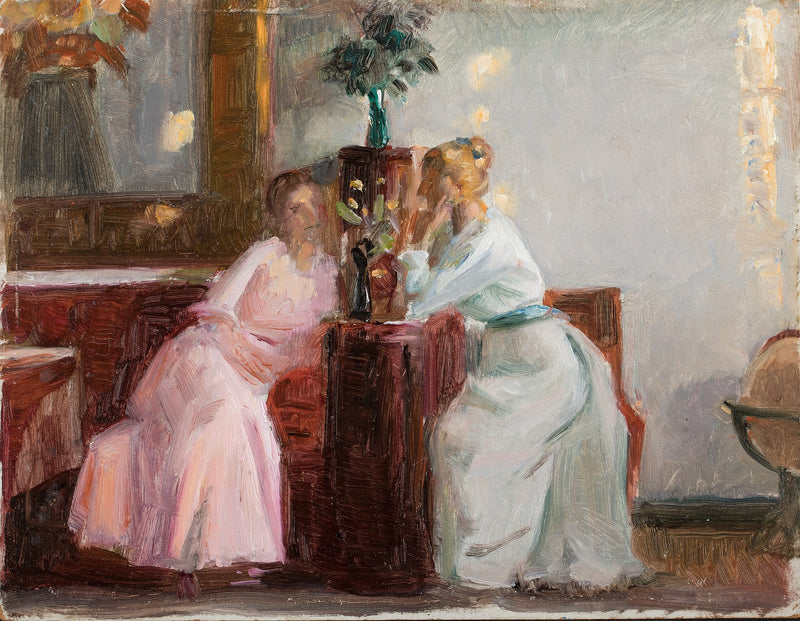 Samtal i västra salen - Michael Peter Ancher