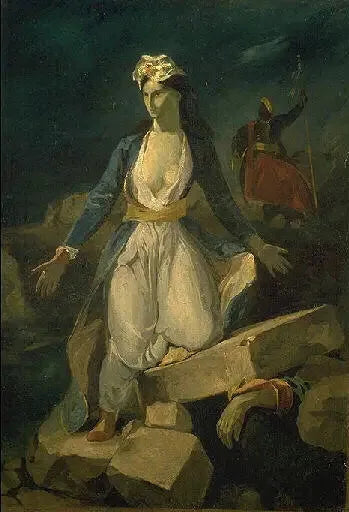 Kopia efter 'Grekland på ruinerna av Missolonghi' av Delacroix - Odilon Redon