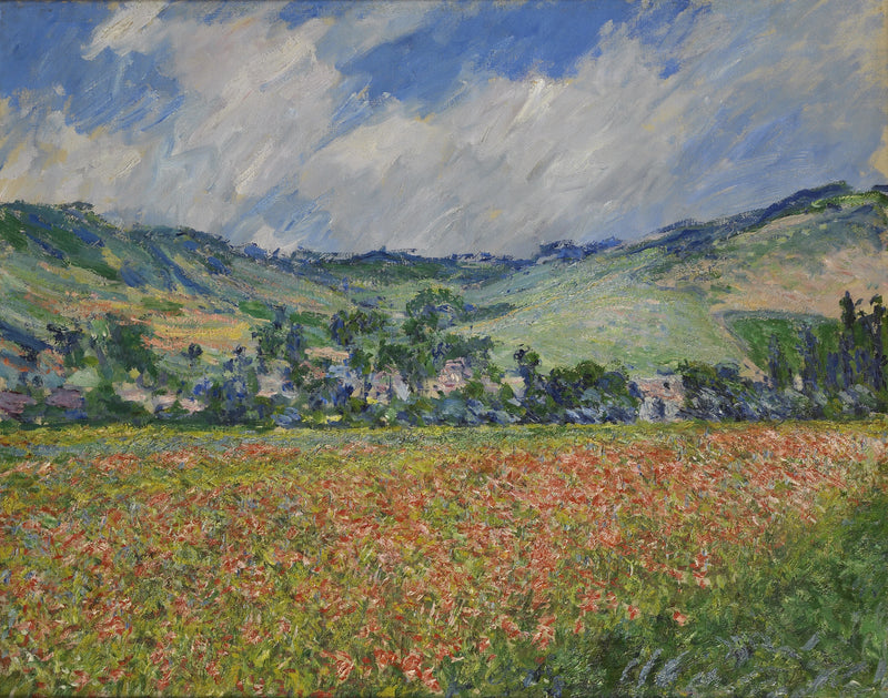 Vallmofält, omgivningar av Giverny W999 - Claude Monet